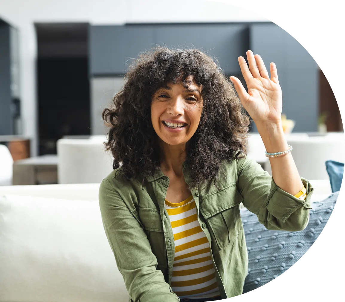 Happy patient waving